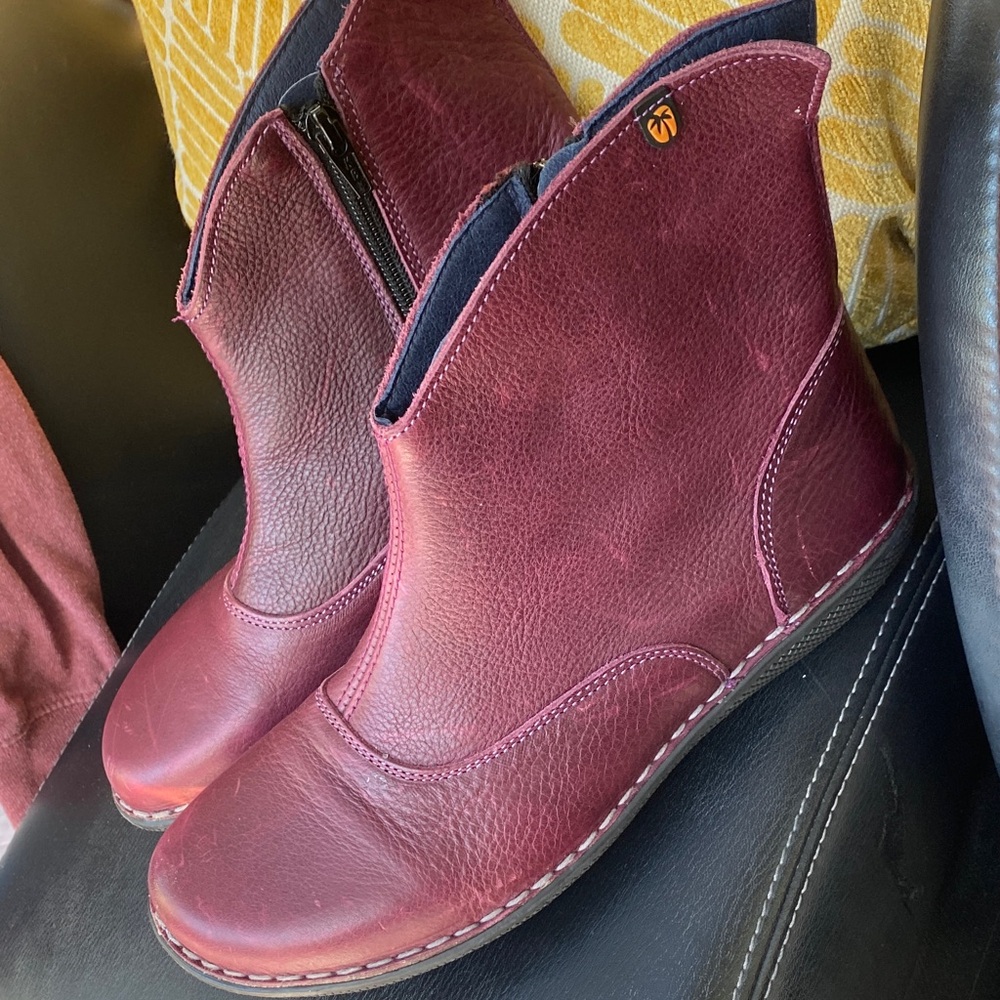 Jungla Women's Burgundy Leather Boots booties shoes